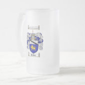 HICKEYの家紋- HICKEYの紋章付き外衣 フロストグラスビールジョッキ (正面左)