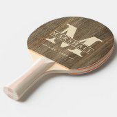 Hickory Wood Monogram & Name Overlay 卓球ラケット (正面アングル)
