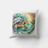 Hicotea Turtle 130924AREF109 - Watercolor クッション (裏面)