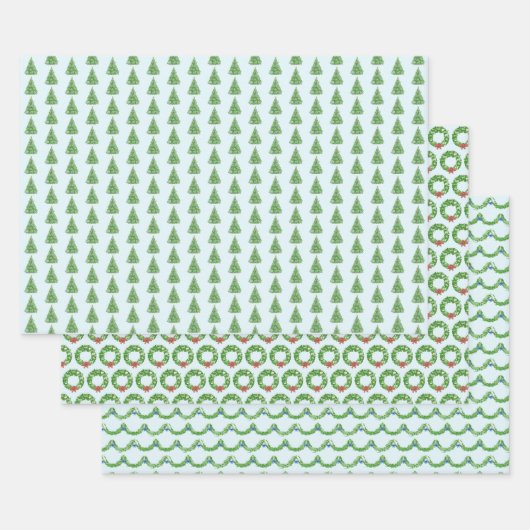 Hidden Animals Wrapping Paper Flat Sheet Set of 3 ラッピングペーパーシート (セット)