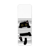 Hidden Black Cat Cute Funny Minimalist Animal Love ラベル (正面)