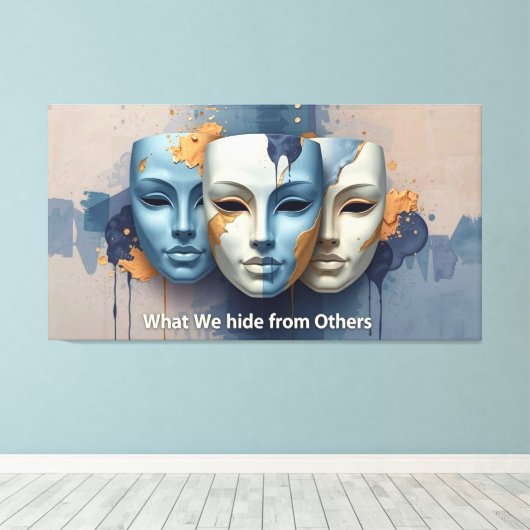 Hidden Emotions - Contemporary Surreal Mask キャンバスプリント (インサイチュ (ウッドフロア))
