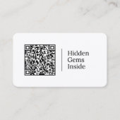 Hidden Gems Inside | カスタマイズ可能なQRコード&ロゴ 名刺 (正面)