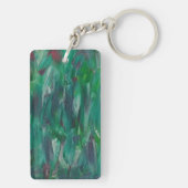 Hidden Green Red White Colorful Abstract Art キーホルダー (裏面)
