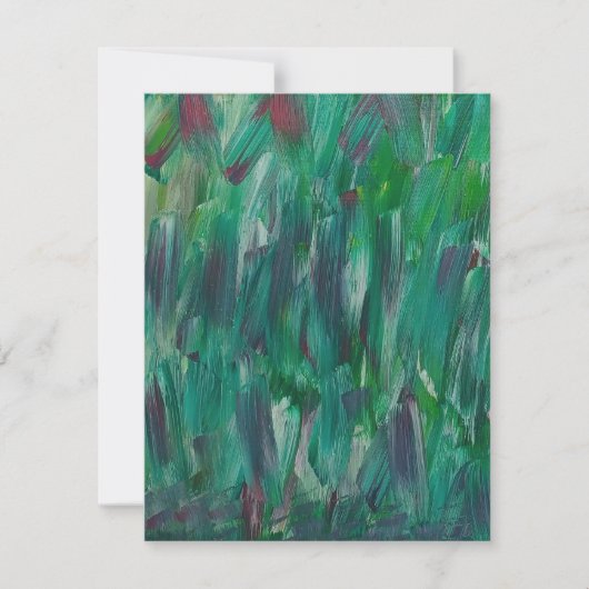 Hidden Green Red White Colorful Abstract Art サンキューカード (正面)