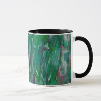Hidden Green Red White Colorful Abstract Art マグカップ