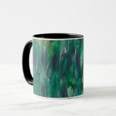 Hidden Green Red White Colorful Abstract Art マグカップ (正面左)