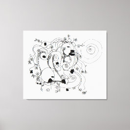 Hidden in the garden. - Ink drawing キャンバスプリント