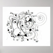 Hidden in the garden. - Ink drawing ポスター (正面)