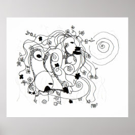 Hidden in the garden. - Ink drawing ポスター