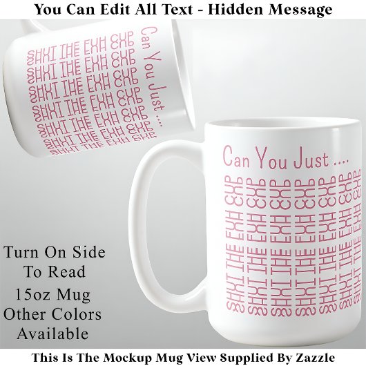 Hidden Message Shut The Fuh Cup 155PW おもしろ 大人用 コーヒーマグカップ