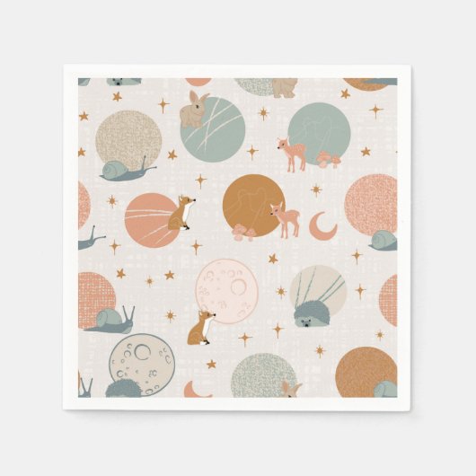 Hidden Treasures - Beige スタンダードカクテルナプキン (正面)