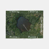 Hidden Woodland Lake Tabletop Gaming Map TTRPG フリースブランケット (正面(横))