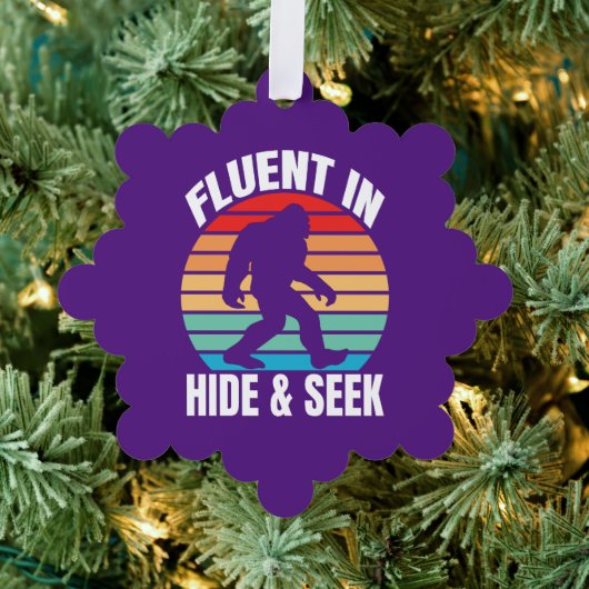 HideとSeek Bigfootに堪能おもしろい オーナメントカード (インサイチュ (木))