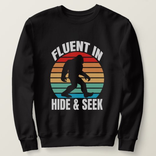 HideとSeek Bigfootに堪能おもしろい スウェットシャツ (デザイン正面)