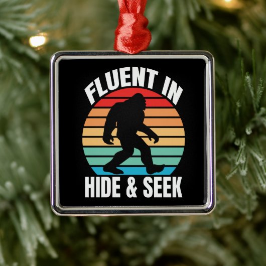 HideとSeek Bigfootに堪能おもしろい メタルオーナメント (ツリー)