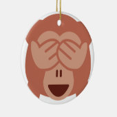Hide and seek Emoji Monkey セラミックオーナメント (右)