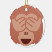Hide and seek Emoji Monkey セラミックオーナメント (左)