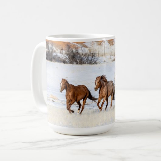 Hideout Horse Ranch, Wrangler and Horses コーヒーマグカップ (正面左)