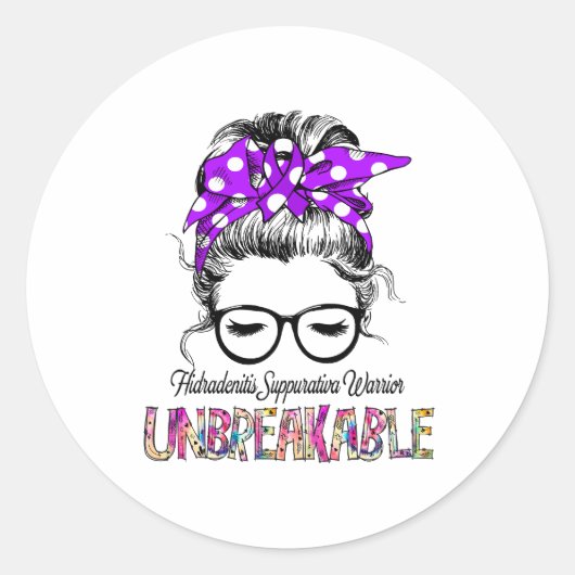 Hidradenitis Suppurativa Awareness Ribbon Support  ラウンドシール (正面)