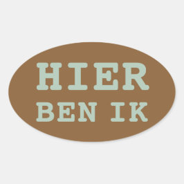 HIER BEN IK koffer sticker 楕円形シール