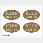 HIER BEN IK koffer sticker 楕円形シール (シート)