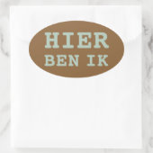 HIER BEN IK koffer sticker 楕円形シール (バッグ)