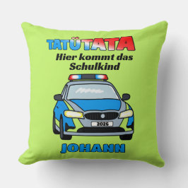 Hier kommt das Schulkind - Polizei Tatütata クッション