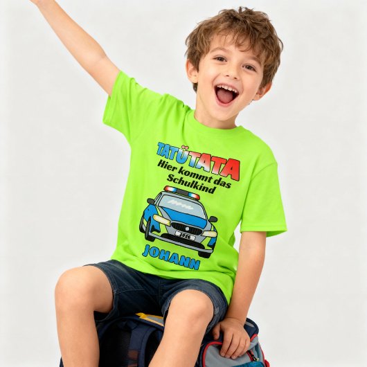 Hier kommt das Schulkind - Polizei Tatütata Tシャツ