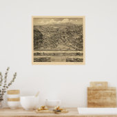 Higganum, CTパノラママップ – 1881 ポスター (キッチン)