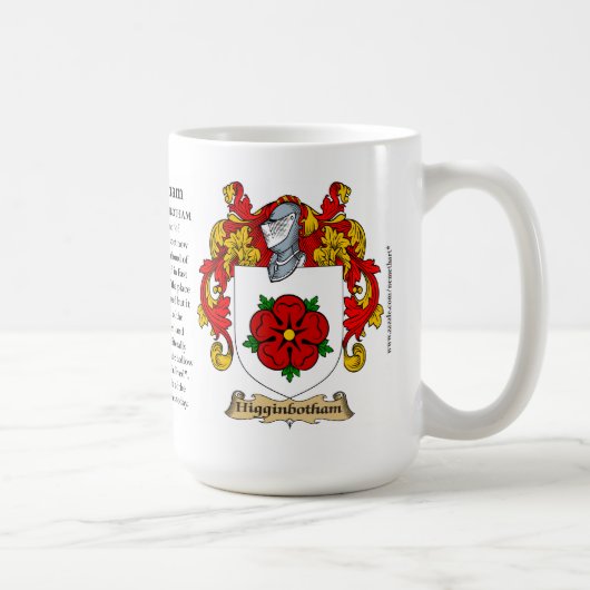 Higginbotham、起源、意味およびCres コーヒーマグカップ (右)