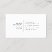 HIGHファッション、STYLIST、BLOGGER、SNAKESKINプリント 名刺 (裏面)