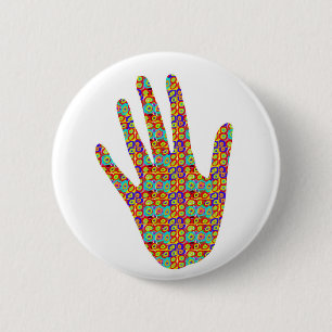HIGH5 HighFiveのハイファイはnの円のグラフィックアートSocに点を打ちます 缶バッジ