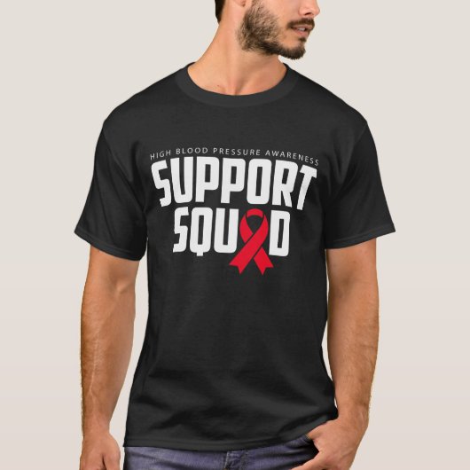 High Blood Pressure Awareness Red Ribbon Support S Tシャツ (正面)