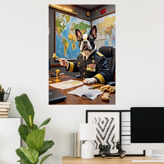 High Command Frenchie：スナックが見える ポスター (ホームオフィス)