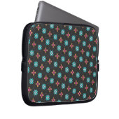 High-Contrast Black and Neon Geometric Laptop Case ラップトップスリーブ (正面右)