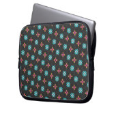 High-Contrast Black and Neon Geometric Laptop Case ラップトップスリーブ (正面左)
