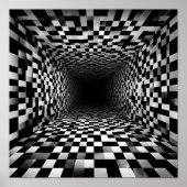High Contrast Checkerboard Vortex Illusion ポスター (正面)