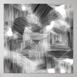 High-Contrast Geometric Depth Decoupage Template ポスター