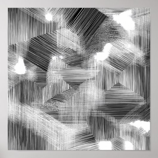 High-Contrast Geometric Depth Decoupage Template ポスター (正面)