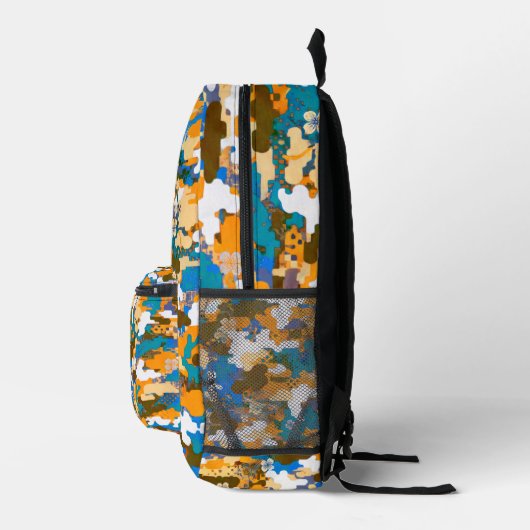 High-contrast Urban Digital Camouflage Pattern  プリントバックパック (右)