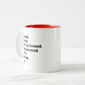 High Crimes & Misdemeanors - Impeach Bondi Blanche ツートーンマグカップ (正面左)