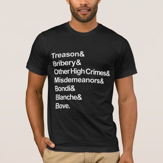 High Crimes & Misdemeanors - Impeach Bondi Blanche Tシャツ (正面)