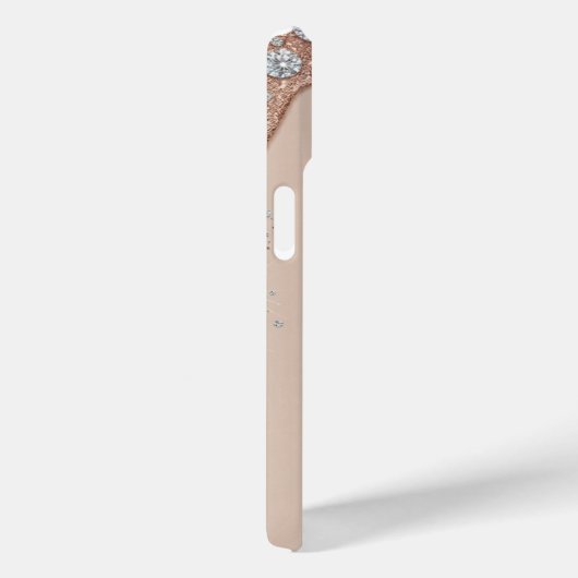 High-End Beige & Rose Gold Glitter Drip  Case-Mate iPhoneケース (裏面 / 右)