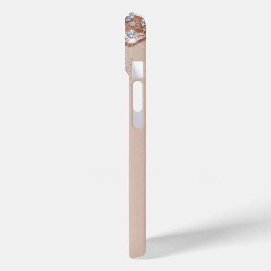 High-End Beige & Rose Gold Glitter Drip  Case-Mate iPhoneケース (裏面 / 左)