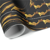High-End Gifting: Full Liquid Gold Black Monochrom ラッピングペーパー (ロールコーナー)