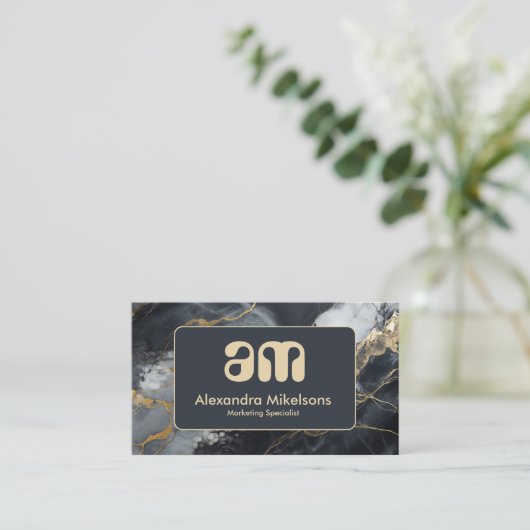 High End Marble Business Branding 名刺 (スタンド正面)