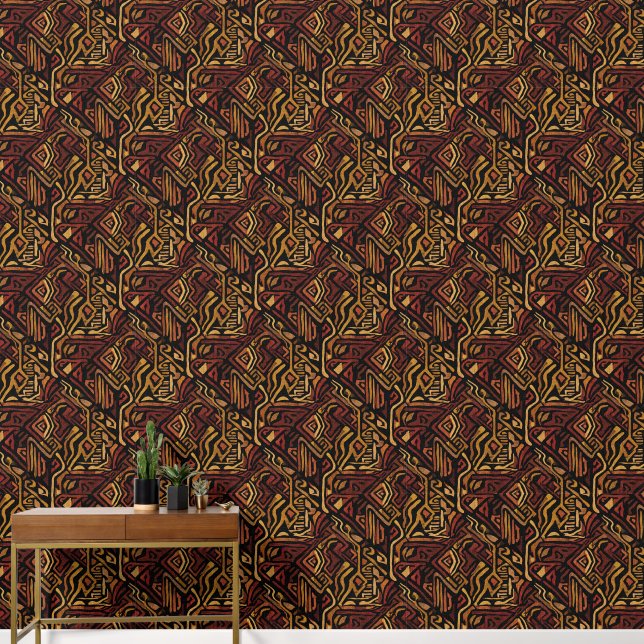 High End Textured African Regal Design 壁紙 (廊下)