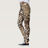 High-Fashion Italian Leopard Print Aesthetic Wrap レギンス (左)
