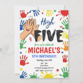 High Five Birthday Hi Five 5th Birthday Party 招待状 (正面)